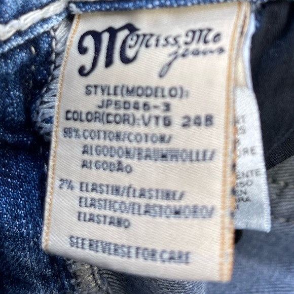 Miss Me Boot Bling Flap pocket rhinestone jeans distressed Sz 28 - Picture 4 of 7